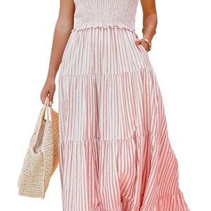 Striped Pink Maxi Dress
